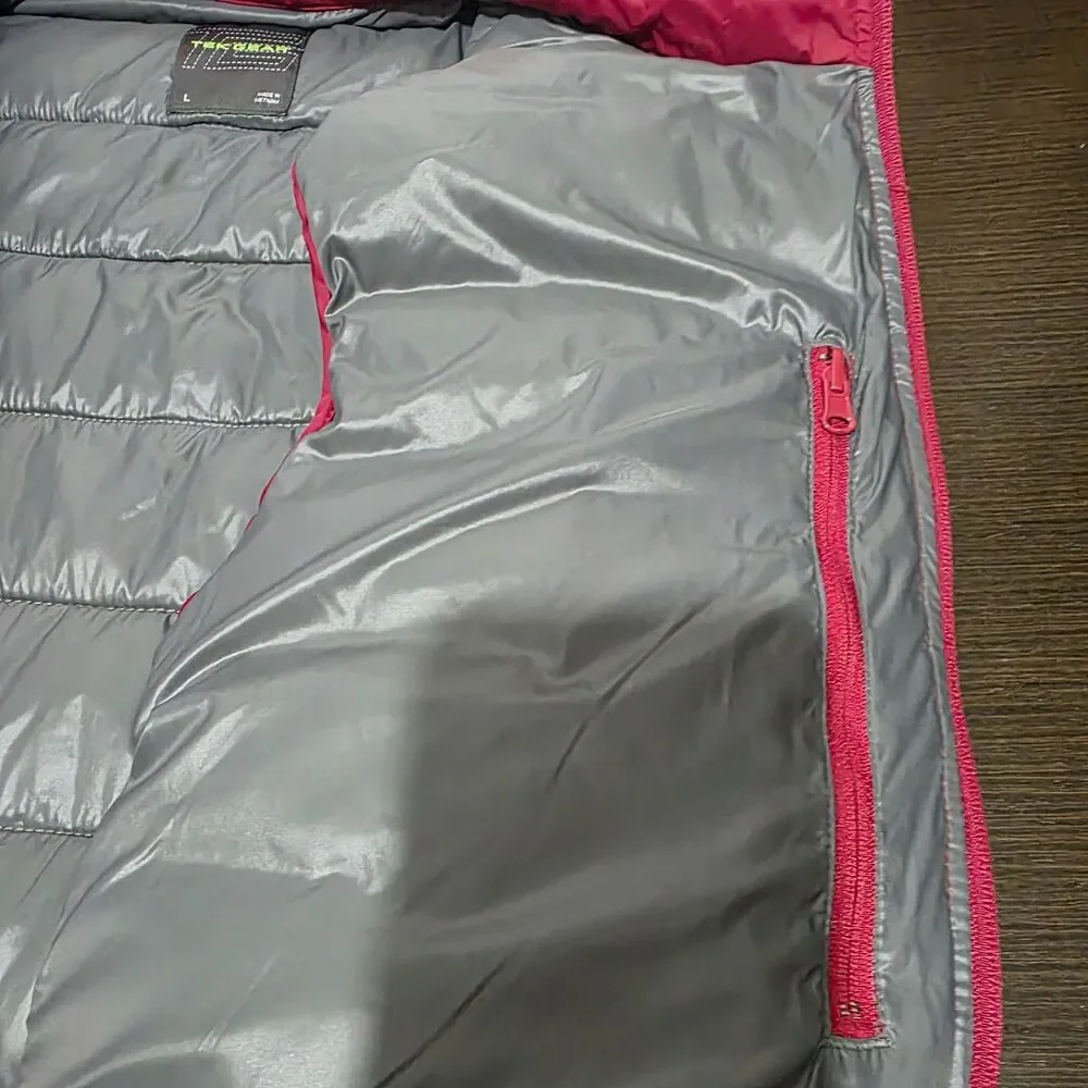 NWOT Tek Gear Men Puffer Lightweight Vest Dark Red Quilted Full Zip L